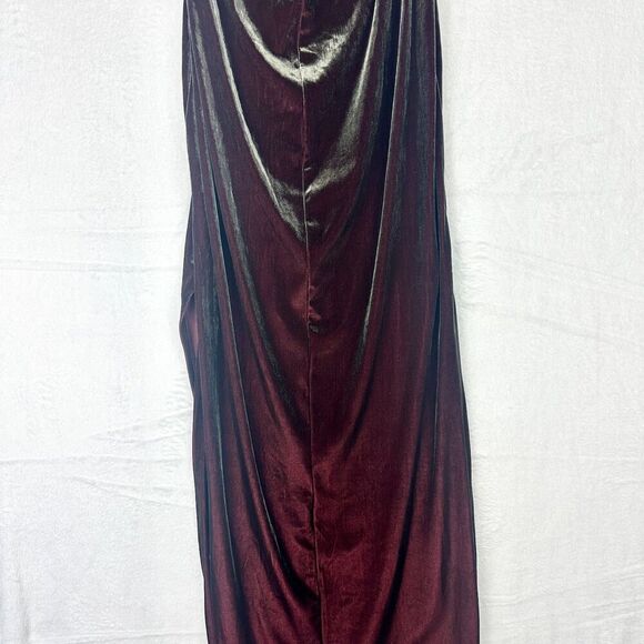 Roberta Vintage Velvet Whimsigoth Maxi Dress Size Medium Deep Wine Merlot - Picture 4 of 9